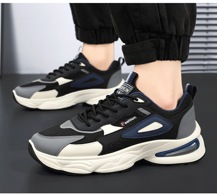 Free shipping 2025 casual shoes men Vintage Clunky Sneaker trendy fashionable thick soled comfortable