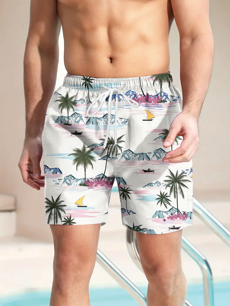 Top quality Brand High Quality New Style Free Delivery Designer Bag Men's beach pants 3D digital animal bird pattern fashionable and trendy loose