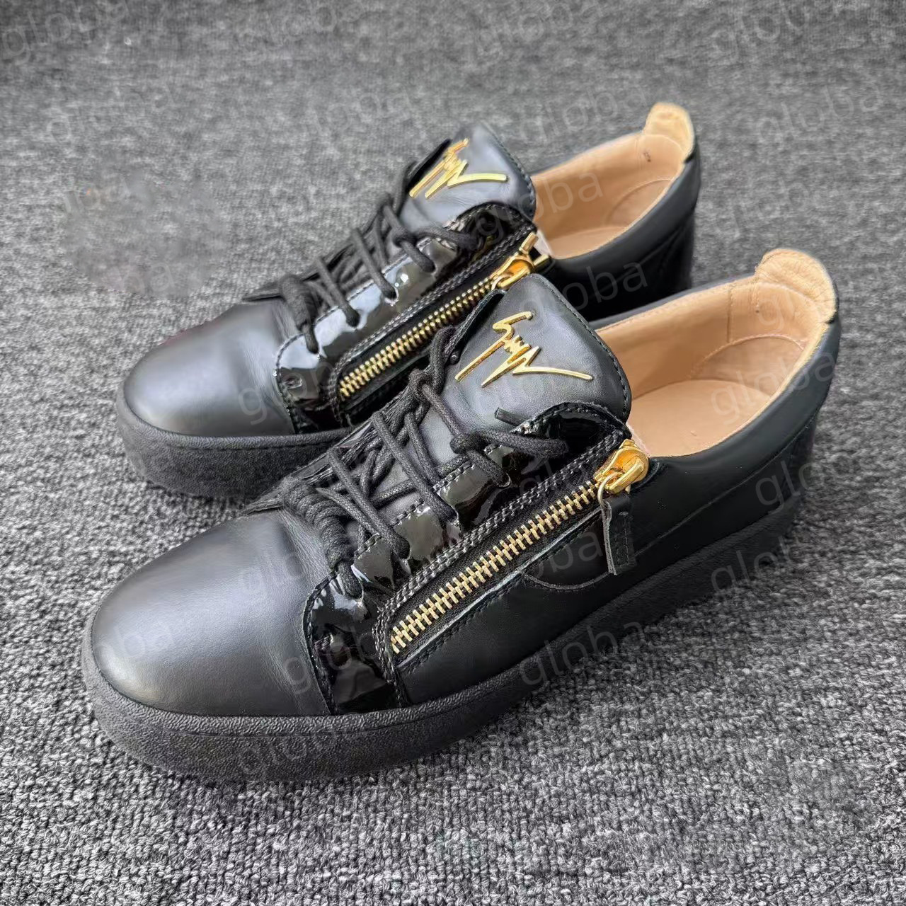 Top Quality Mens Womens Designer Shoe Frankie Leather High Sneaker Man Woman Rhinestone L giussepe zanoti giuseppely zanottiliness zanoti zanetti zanotii gzs 5Q8E