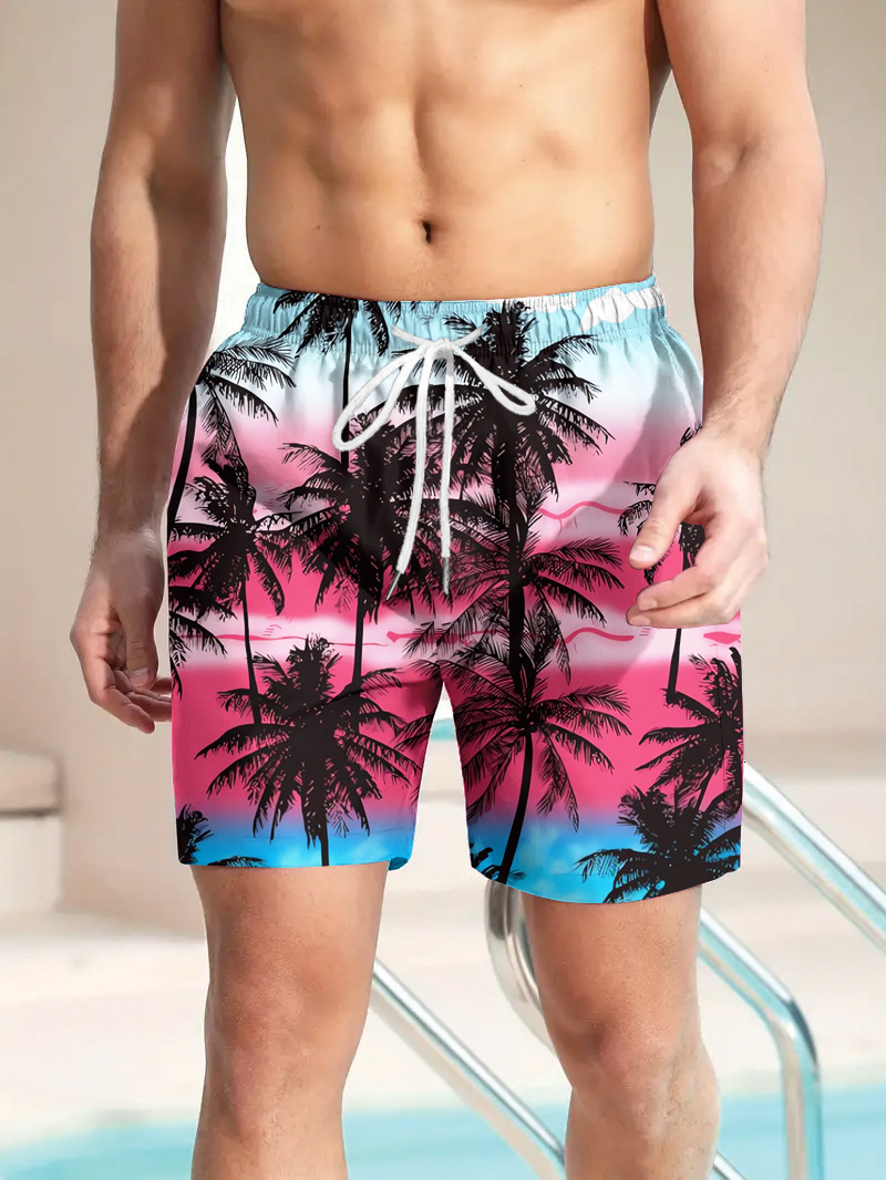 Top quality Brand High Quality New Style Free Delivery Designer Bag Men's beach pants 3D digital animal bird pattern fashionable and trendy loose