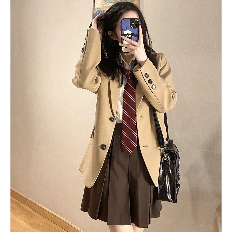P329Stylish Ladies' Mini Blazer Jacket | Chic and Sophisticated School Wear Ideal for Cool Seasons