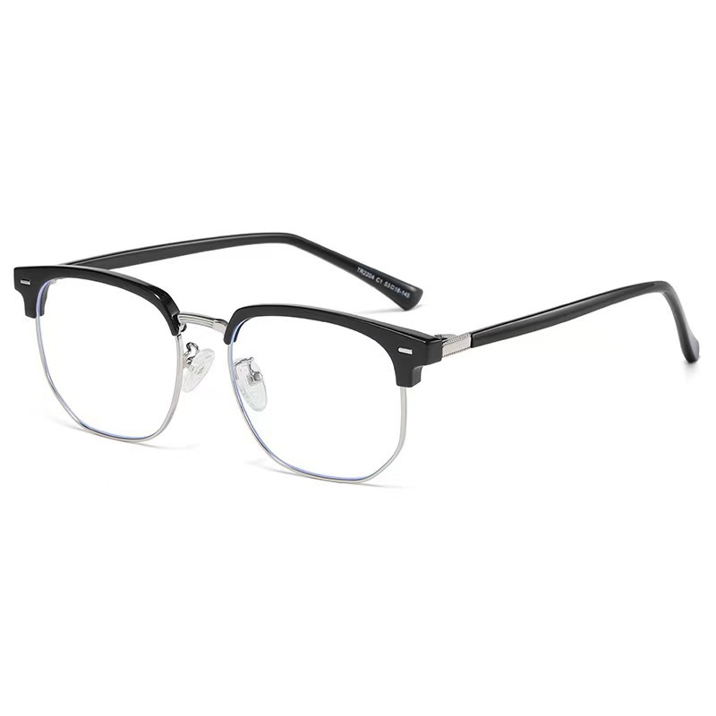 Retro eyebrow models can be fitted with myopia glasses frame men's business half-rim anti-blue light glasses frame plain myopia glasses female