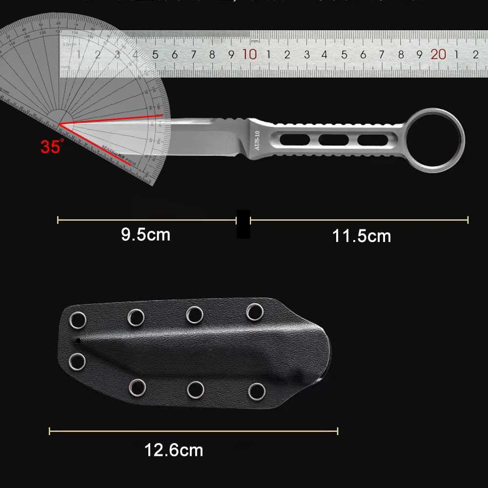 Full Tang Tactical Fixed Blade Knife With Sheath Outdoor Personal Defense Equipment Survival Knives Military Grade Hunting KnifeZ250329