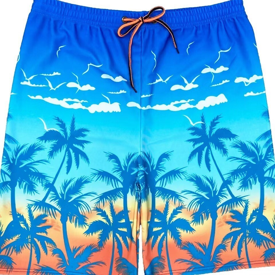 New Style Free Delivery Designer Bag 25 Year Summer New Men's Beach Swimming Pants Loose, Medium, Long, Elongated, Plus Size Printed Fashionable 