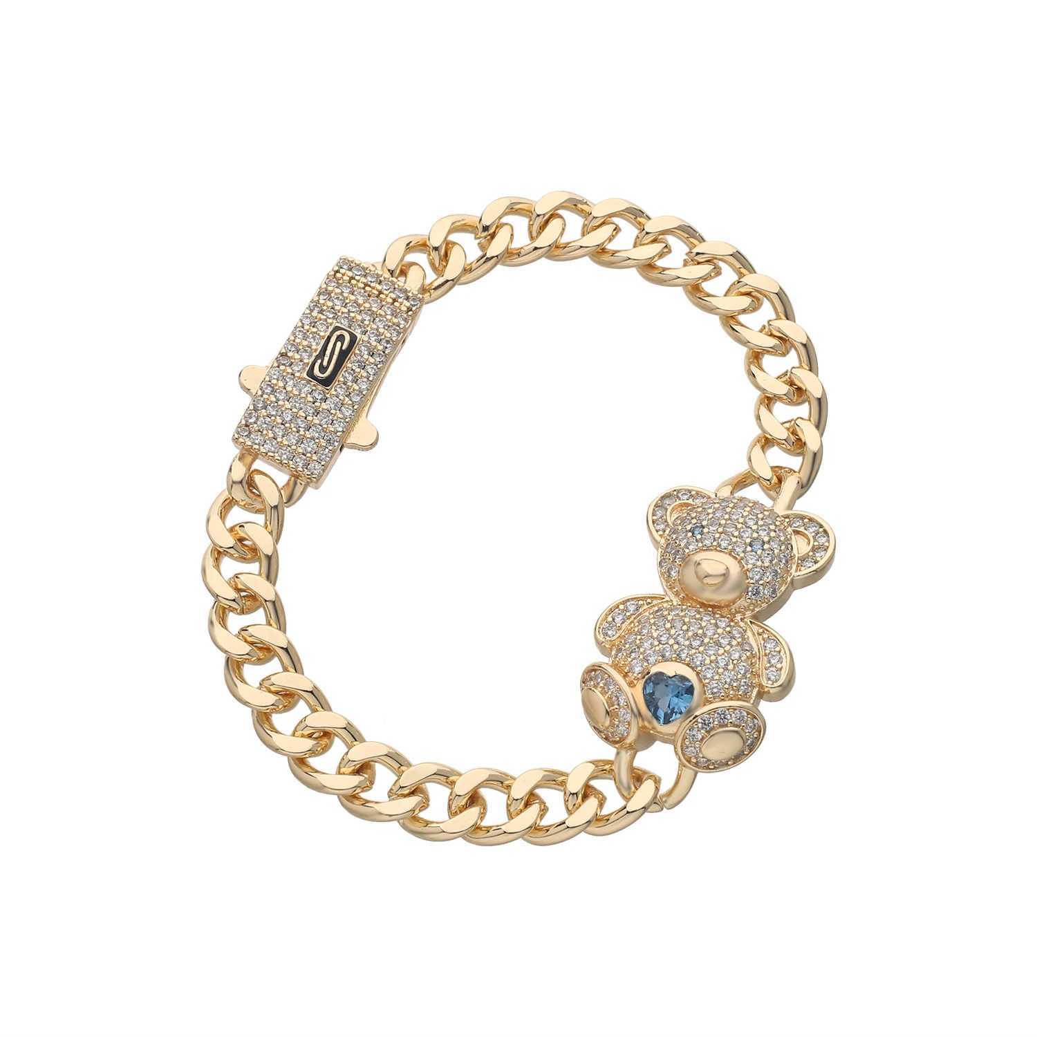 Original and Cute Teddy Bear Womens Bracelet CZ Crystal Animal Bracelet Engagement Party Gift Wholesale Daily Necessities Z250329