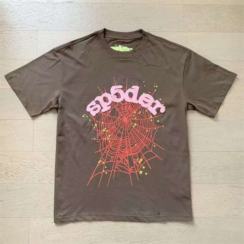 Designer Spider Shirt Fashion Brands Foam Printing Summer New Short Sleeve Mens Womens Black Orange Oversized Loose T Shirt Tees Sweat Tshirt