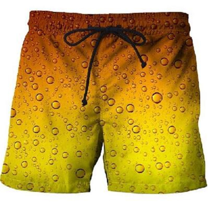 Top quality Brand High Quality New Style Free Delivery Designer Bag New beer 3D men's beach with printed side pockets for casual sports shorts