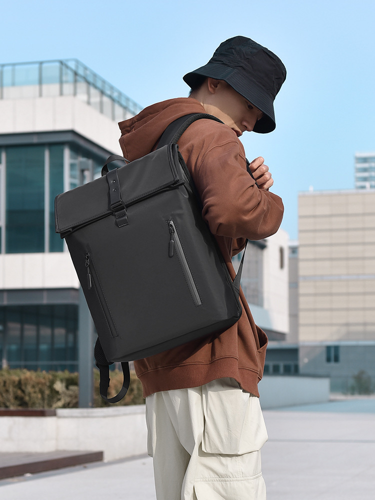 Backpack new men's business backpack senior sense clamshell backpack commuter computer
