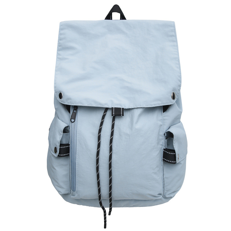 Free shipping solid color school bag female junior high school students light backpack college students leisure backpack