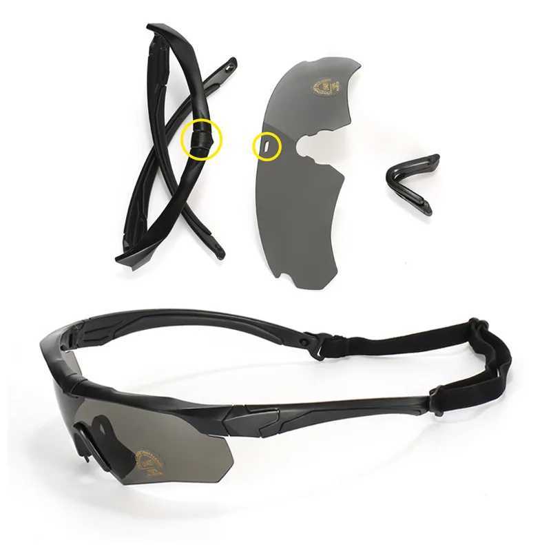 New Polarization Tactical Goggles 3-Lens Set Climbing Glasses Outdoor Sports Windproof and Dustproof Safety GlassesT250329
