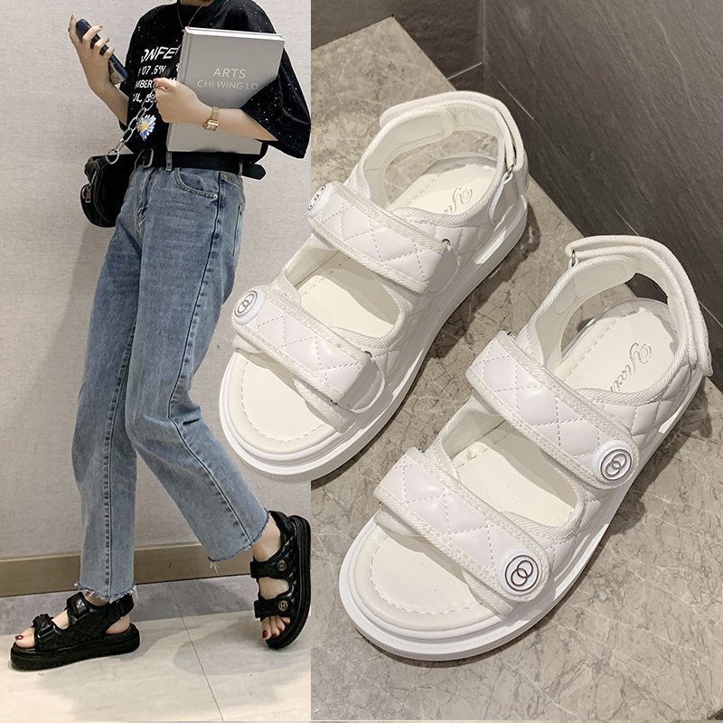 Free shipping designer shoes women sandals black white comfortable breathable wear-resisting outdoor casual shoe 2025