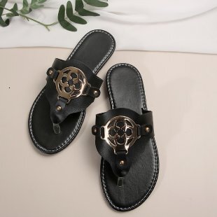 Designer Sandals New Fashion Women's Flip Flops 2025 Women's Sandals Hardware Buckle Summer Outdoor Women's Flat Shoes Beach Sandals