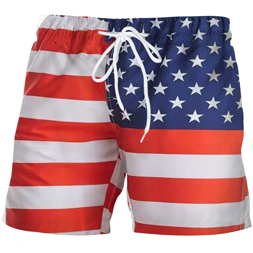Top quality Brand High Quality New Style Free Delivery Designer Bag WSHI Summer New Men's Beach Pants US Independence Day 3D Digital Printed Shor