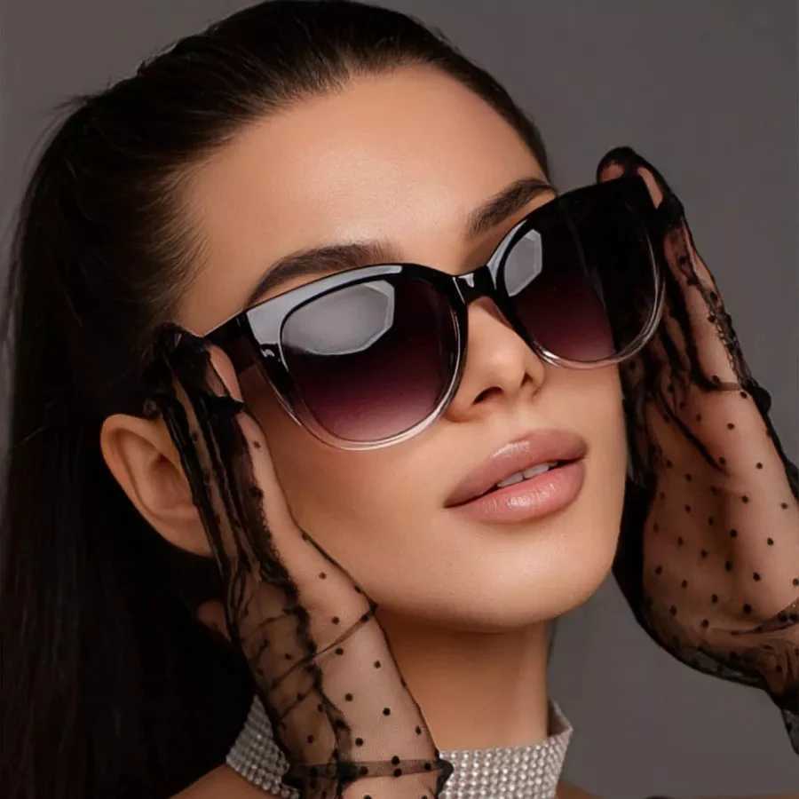 2025 NEW Trendy and Fashionable Cat Eye Large Frame Gradient Sunglasses for Men and Women Z250411