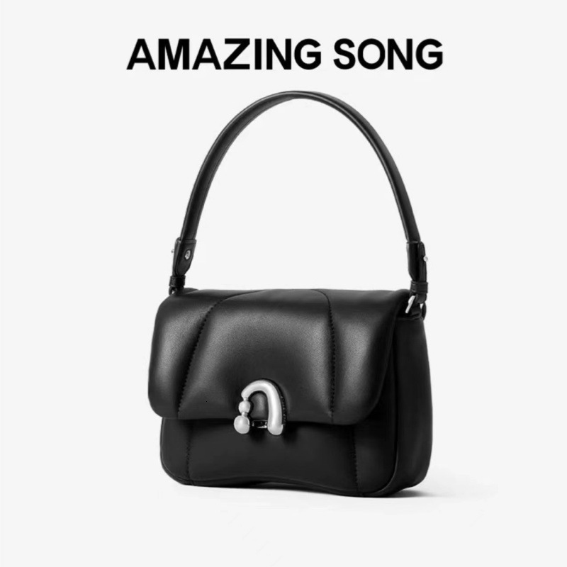 2025S New Model Amazingsong Steamed Rolls Bag New Sheepskin Texture Fashion Commuter One Shoulder Handheld Armpit Messenger Bag