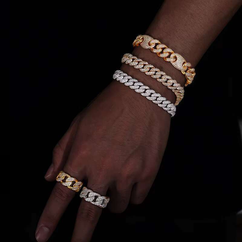 Direct Factory Price Iced Out 10mm Gold Plated 925 Sterling Silver VVS Moissanite Diamond Miami Cuban Lin Chain Necklace