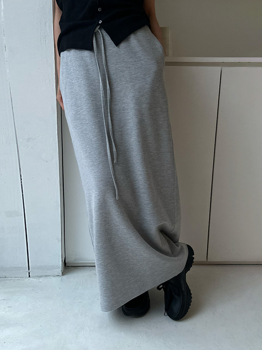 X7230 High quality high waist drawstring skirt Spring new style back slit drape lazy skirt