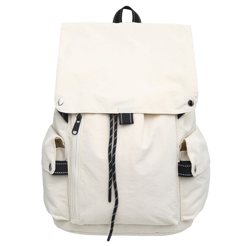 Free shipping solid color school bag female junior high school students light backpack college students leisure backpack