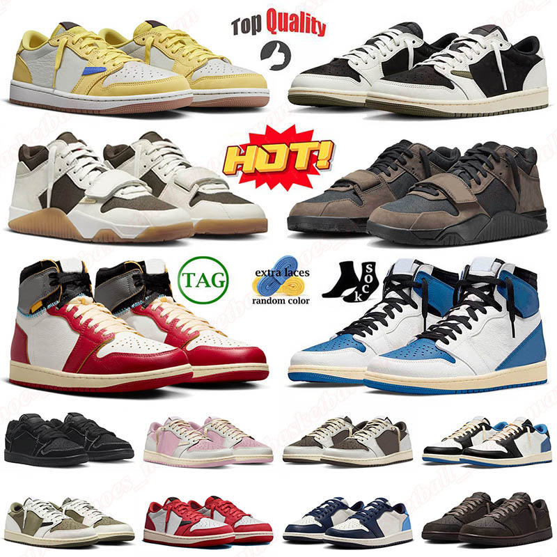 Top Low 1 Men Basketball Shoes for Men Women Canary Olive Dark Reverse Mocha Sail Chicago Shadow Unc Velvet Brown Outdoor Trainers Sneakers 36-47