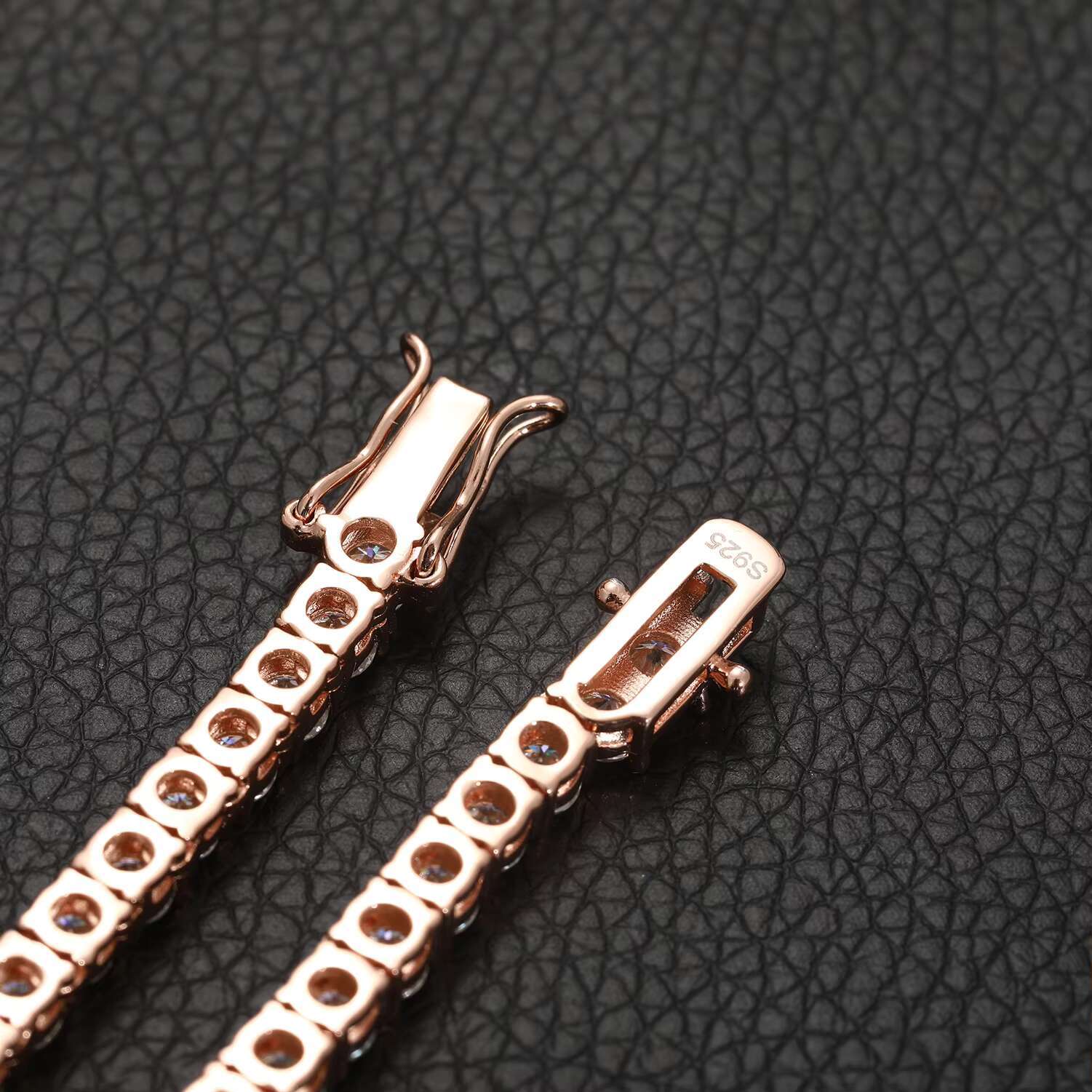 Fashion Men Women Jewellery 5mm Rose Gold Plated 925 Sterling Silver VVS Moissanite Diamond Classic Tennis Chain Necklace