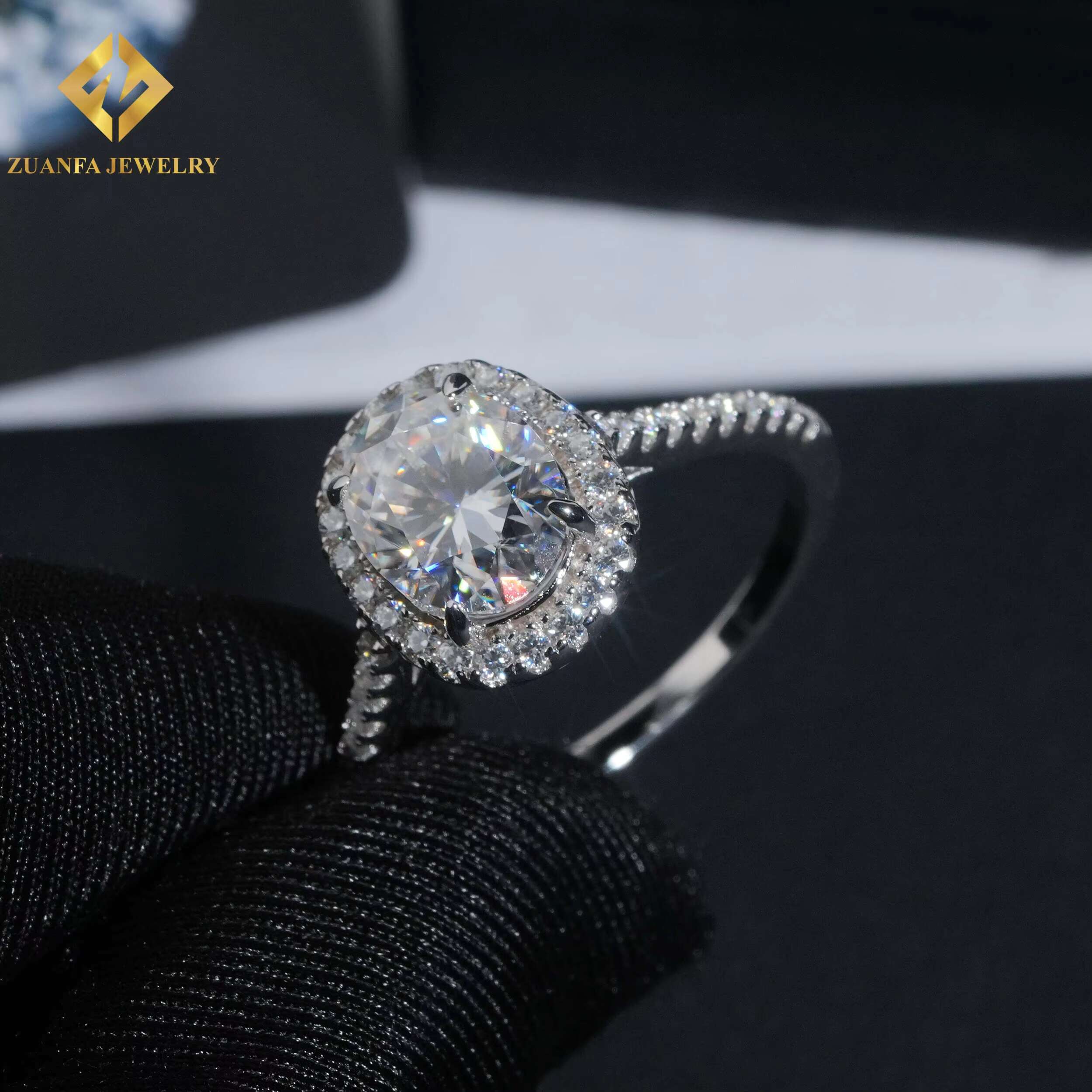 Factory Price Wedding Ring VVS Moissanite 925 Silver Rings Daily Jewelry Diamond Engagement Ring for Women Men