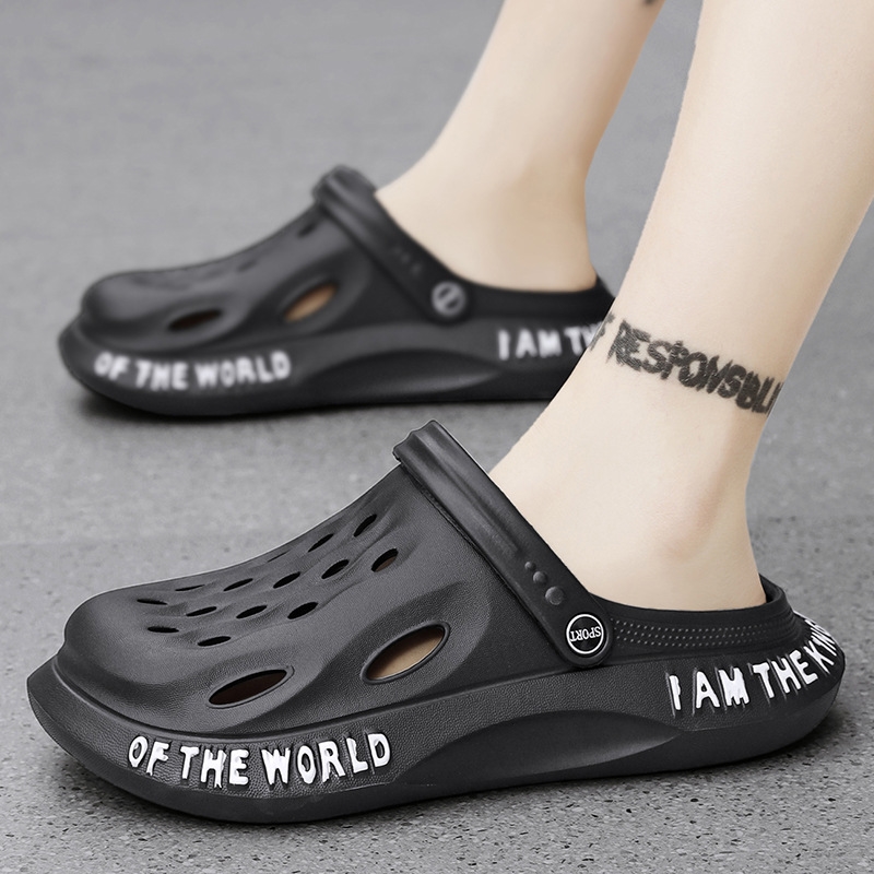 EVA thick soled slippers summer outdoor sports garden perforated toe sandals for men casual beach shoes
