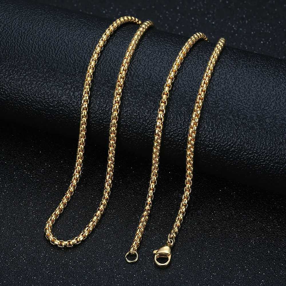 316 stainless steel necklace with snowflakes 18K gold pendant simple geometric inlay 3A zircon necklace used for mens gift decoration Y250329