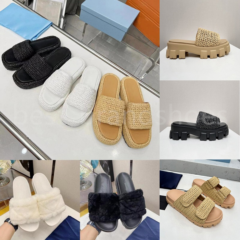 Designer Sandals Gold Slip on Black Brown Pool Slippers Slides Women's Casual Sandals Platform Flatform Slipper 35-42