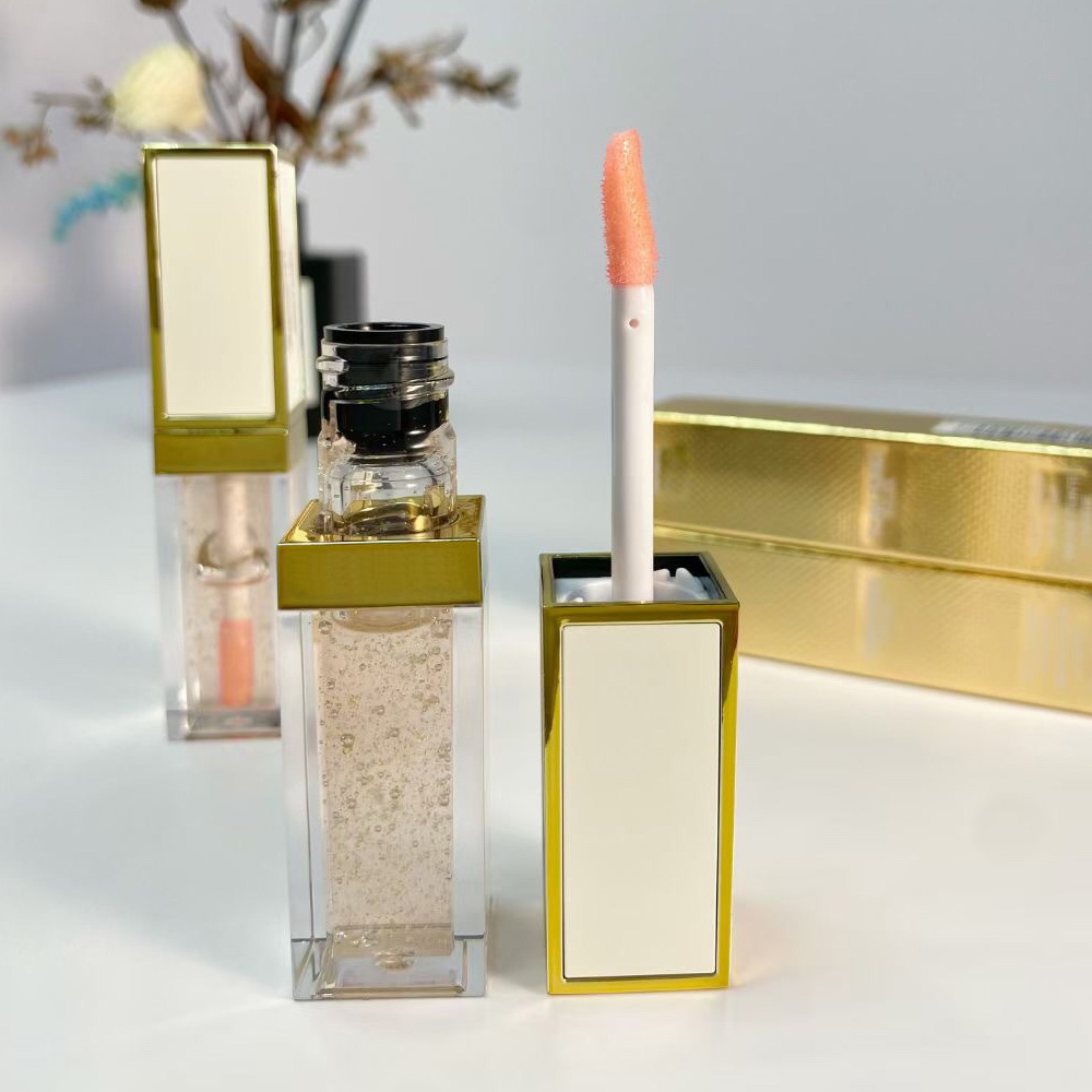 24k Gold Foil Soleil Liquid Lip Blush Oil Transparent Water Mirror Surface Lipglaze Long Lasting Lipgloss Moisturizing Lip Oil Cosmetics For Women