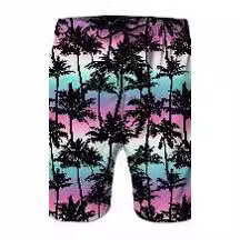 Top quality Brand High Quality New Style Free Delivery Designer Bag Summer new loose casual 3D digital printed men's beach pants