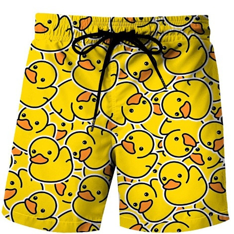 Top Quality Brand High Quality New Style Free Delivery Designer Bag 2025 Summer Men's Beach With Animal Yellow Duck Printed Side Pocket Casual Sh