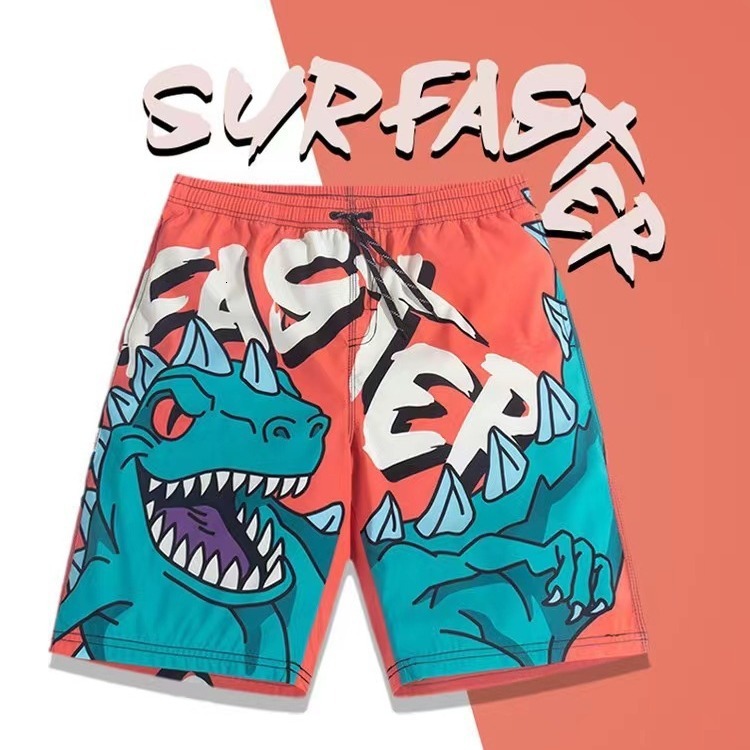 New Style Free Delivery Designer Bag 25 Year Summer New Men's Beach Swimming Pants Loose, Medium, Long, Elongated, Plus Size Printed Fashionable 