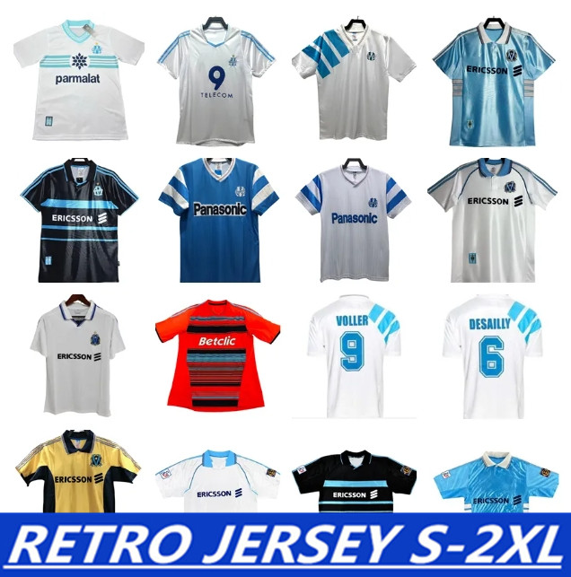 2011 2012 MarseilleES RAVANELLI retro soccer jerseys 1990 1991 1992 1993 1998 1999 2000 2003 2004 DROGBA L.BLANC Payet BOLI RIBERY vintage football shirt maillot foot