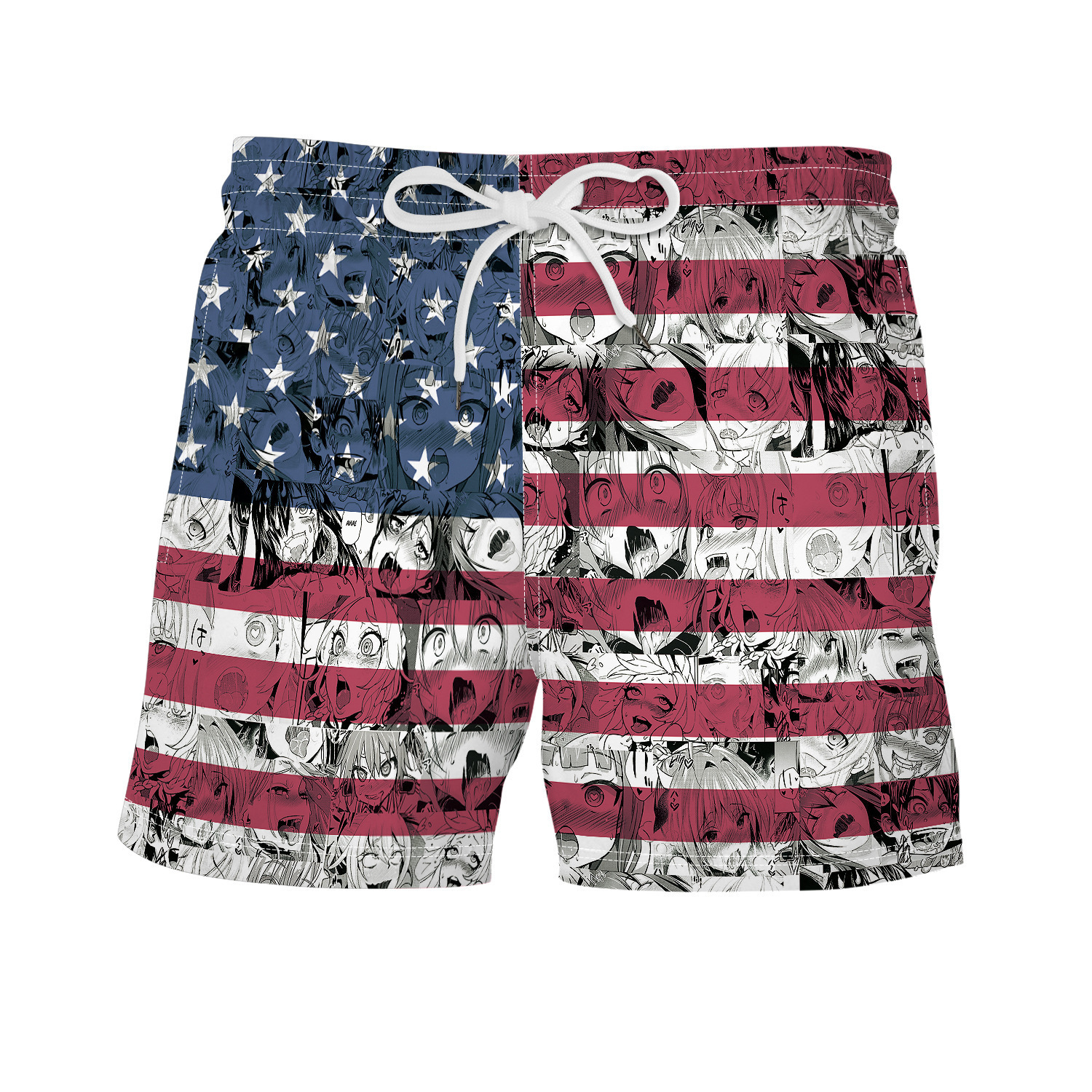 Quality Brand High Quality New Style Free Delivery Designer Bag Independence Day US Flag Digital Print Summer Men's Pants Loose Sports Beach Surf