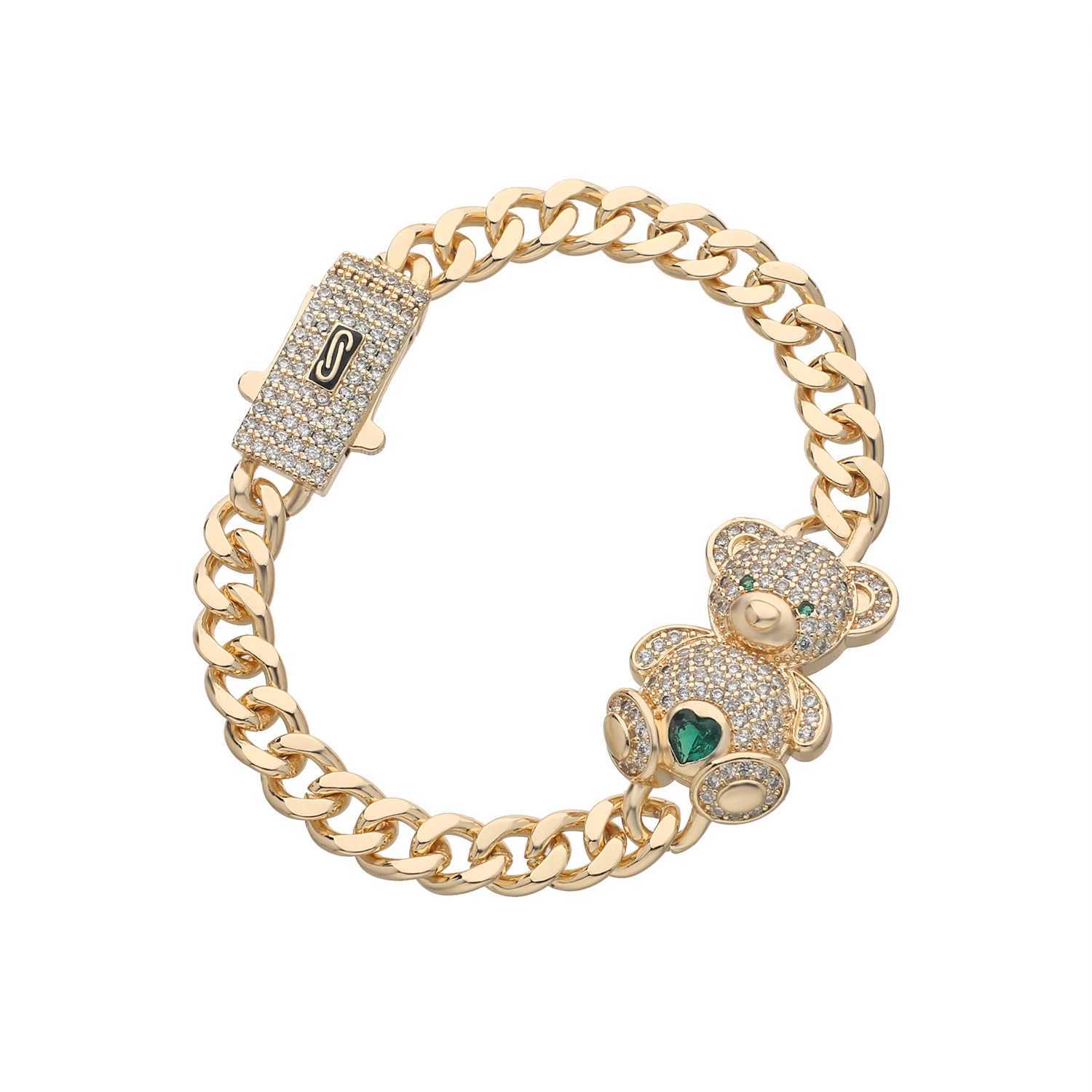 Original and Cute Teddy Bear Womens Bracelet CZ Crystal Animal Bracelet Engagement Party Gift Wholesale Daily Necessities Z250329