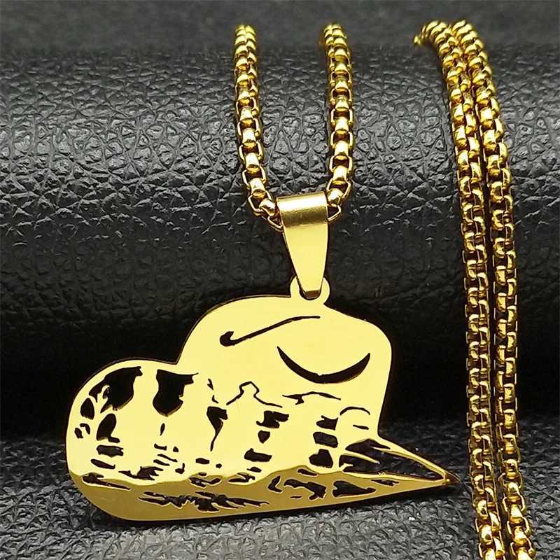 Cowboy hat horse pendant necklace womens stainless steel silver moonlight Nishiki hollow mens necklace Y250329