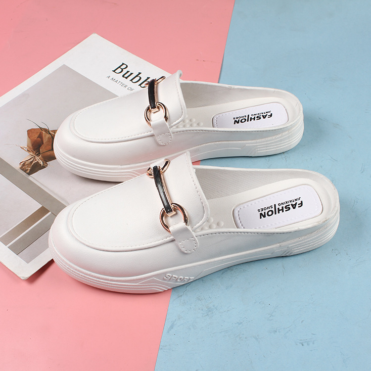 Light Luxury Designer Sandals New Summer Fashion Flat Shoelace Toe And Semi Slippers Suitable For Daily Casual Wear Single Button Women's Sandals