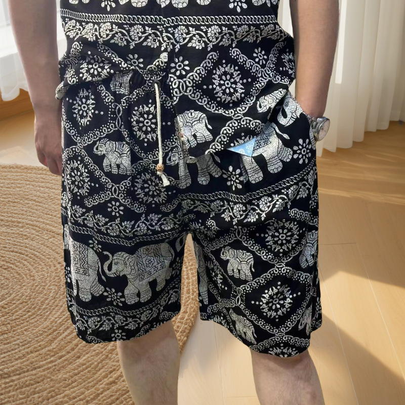 Style Free Delivery Designer Summer Beach Sports Leisure Vacation Big Toe Ethnic Style Mid Length Pants Drifting Speed Drying Cotton And Linen Men