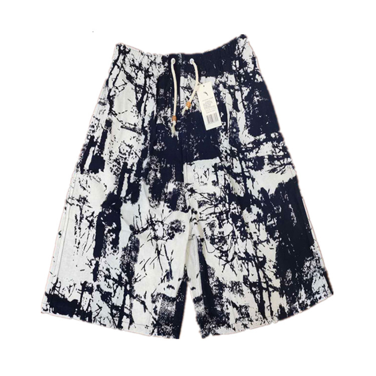 New Style Free Delivery Designer Bag Printed beach pants for men, casual 5-point long ethnic style, elephant color, drifting cotton and linen shorts, 
