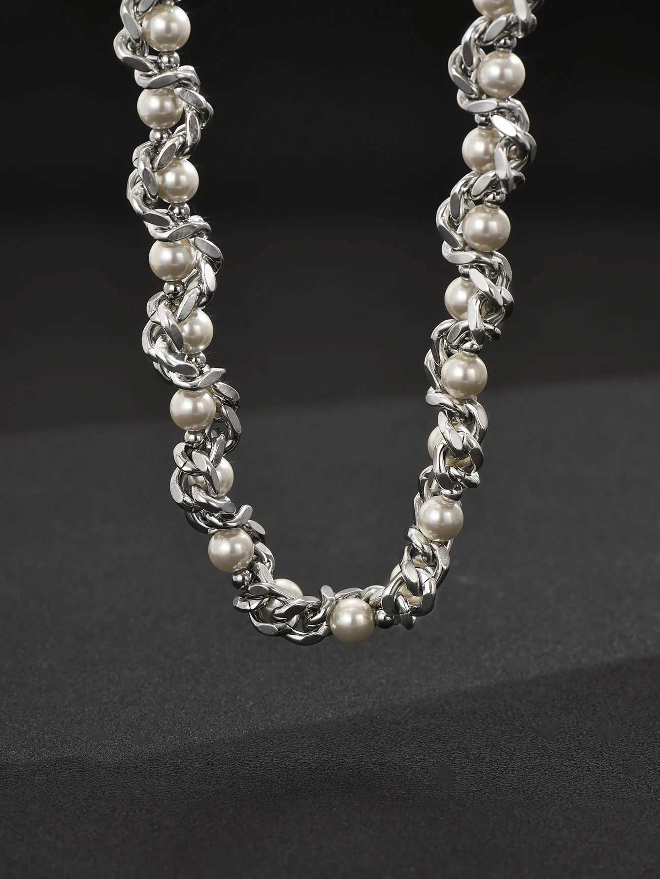 Punk Mens Stainless Steel Thick Chain Necklace Hip Hop Party Leisure Business Jewelry Accessories Y250329