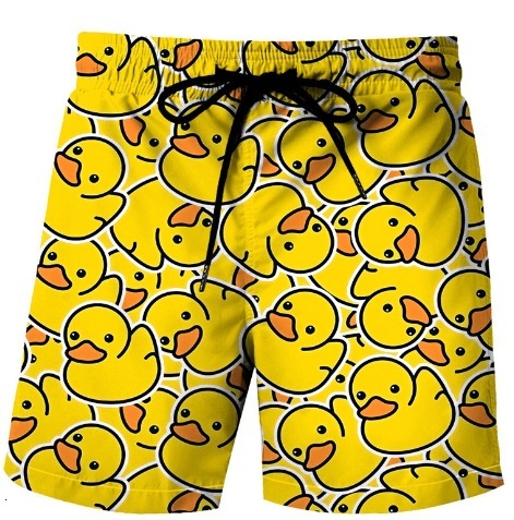 Top Quality Brand High Quality New Style Free Delivery Designer Bag 2025 Summer Men's Beach With Animal Yellow Duck Printed Side Pocket Casual Sh