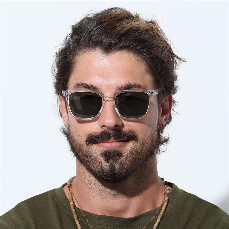 CARFIA Men's Acetate Polarized Square Sunglasses Modern Retro Style with Unique Color Combos with box