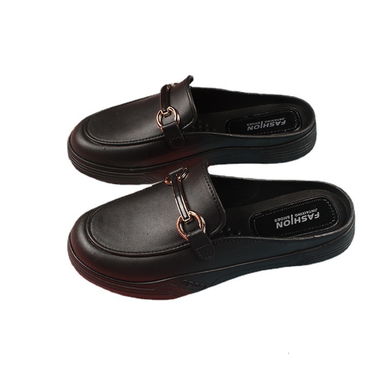 Light Luxury Designer Sandals New Summer Fashion Flat Shoelace Toe And Semi Slippers Suitable For Daily Casual Wear Single Button Women's Sandals