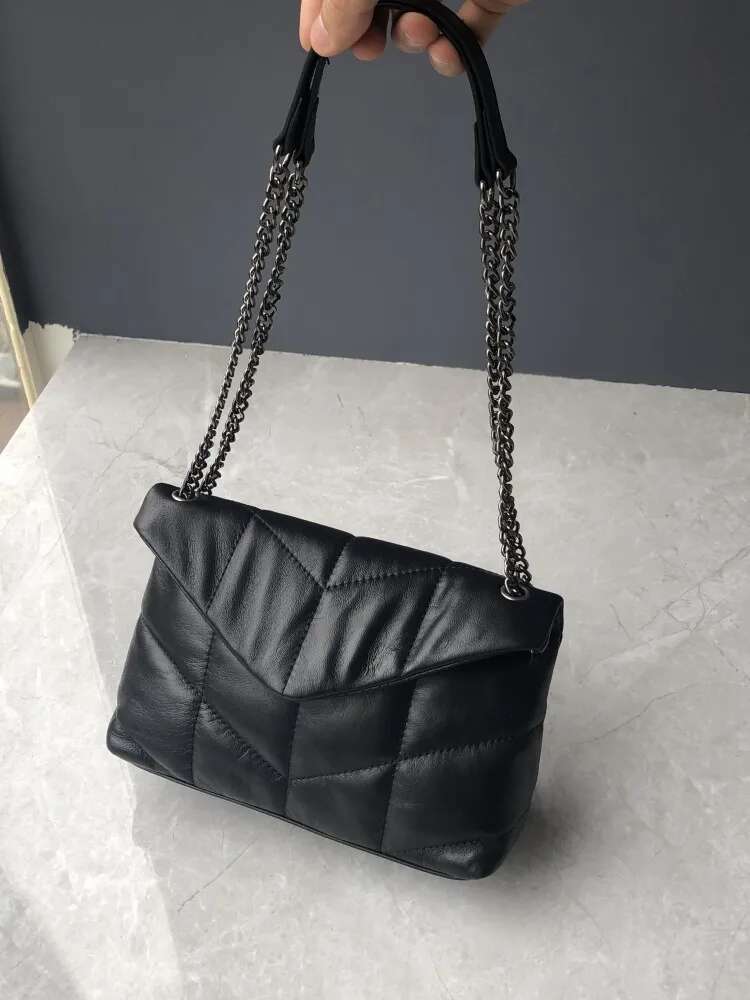 Elegant Women Bagsain Soft Sheepskin Genuine Leather Handbag Ladies Fashion Single Shoulder Designer Messenger Bag
