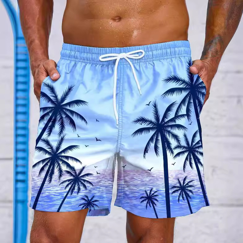Top quality Brand High Quality New Style Free Delivery Designer Bag 2025 Loose Summer Beach Surfing Pants 3D Printed Smoke Pattern Trendy Men's S