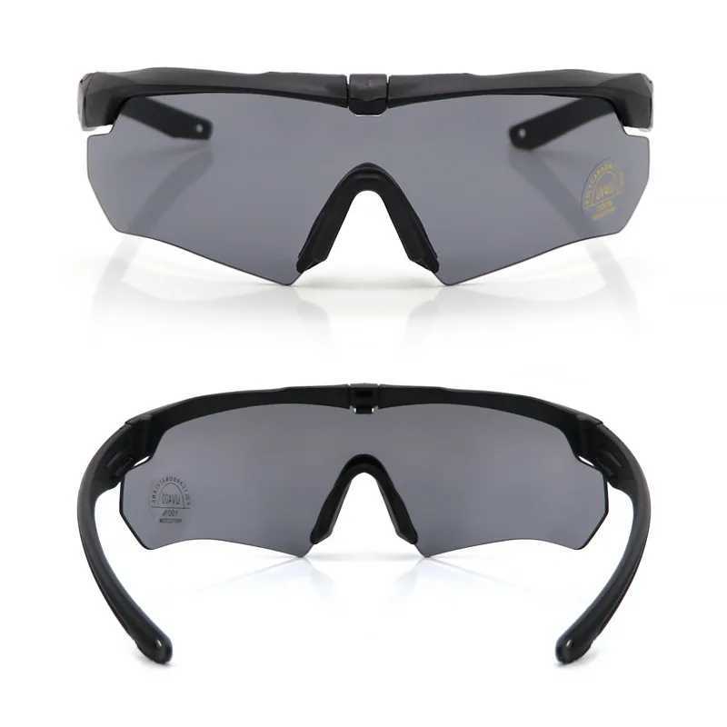 New Polarization Tactical Goggles 3-Lens Set Climbing Glasses Outdoor Sports Windproof and Dustproof Safety GlassesT250329
