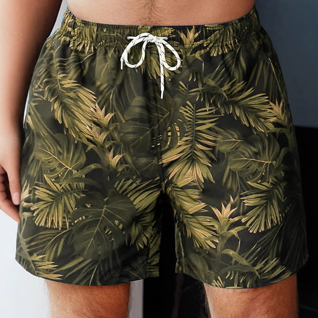 Top quality Brand High Quality New Style Free Delivery Designer Bag Beach vacation loose surfing shorts, plus size printed five quarter men's bea