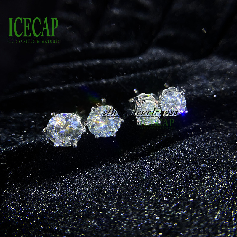 1ct VVS Moissanite Diamond Earrings Fine Jewelry Women Wedding Earrings Wholesale Bulk 925 Silver Christmas Earrings Set