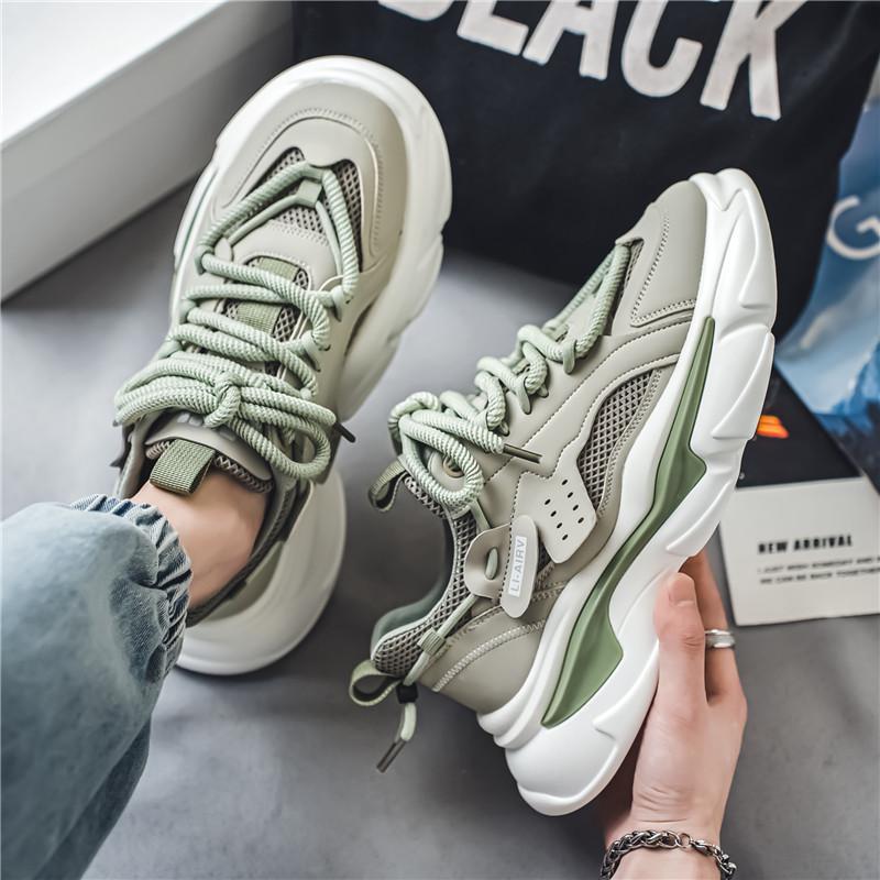 Free shipping Clunky Sneaker men casual shoes classic thick sole increased breathable shoes comfortable fashionable