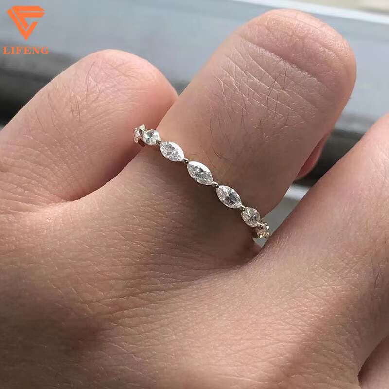 Fashion Classic Jewelry Marquise Ring Womens 14K Gold Moissanite Diamond Delicate Jewelry Ring for Women